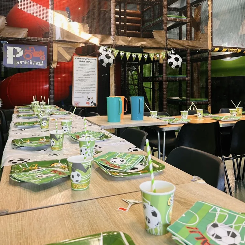 Football themed tables.